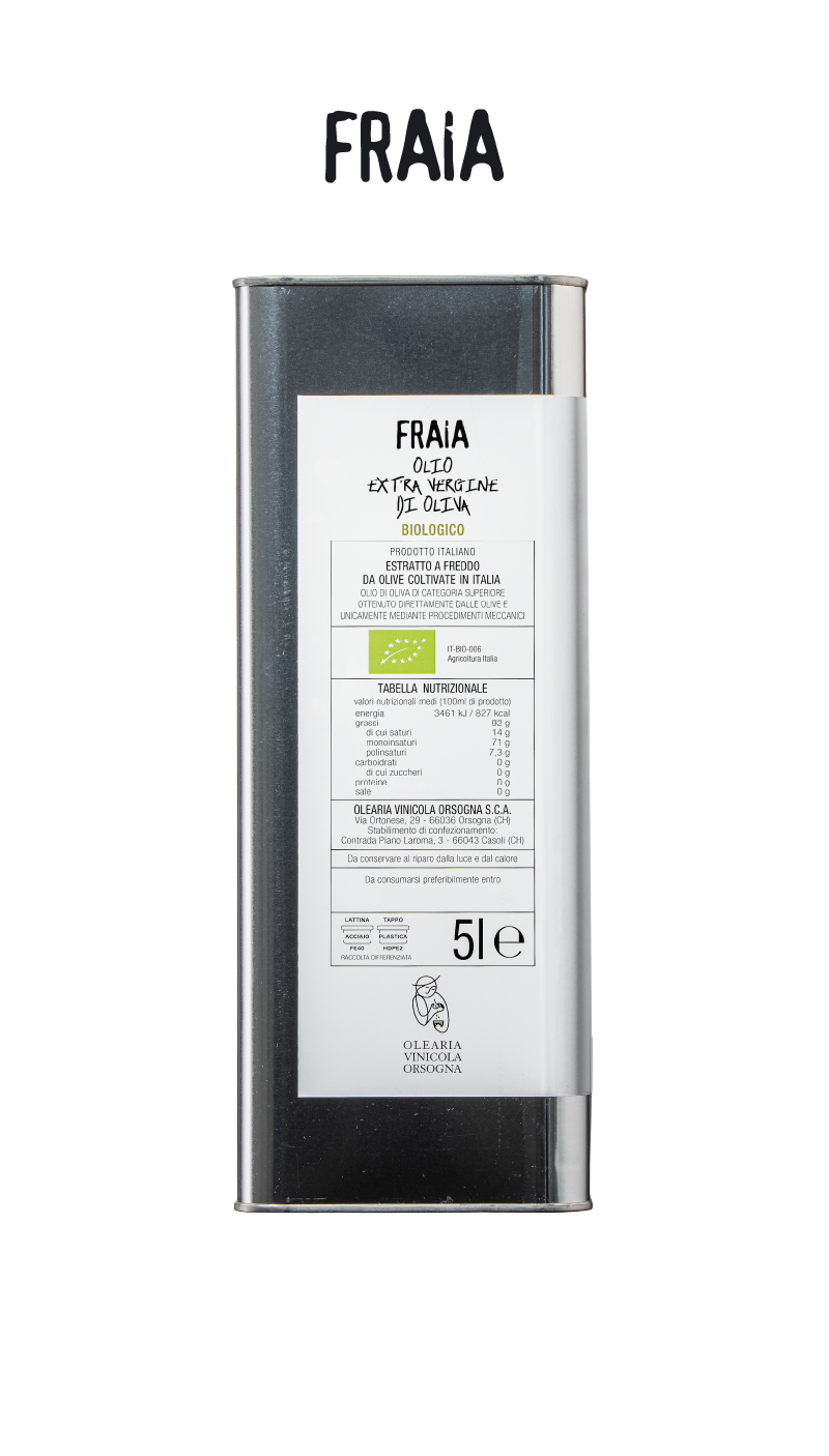FRAIA Olio extravergine di oliva 5L biologico