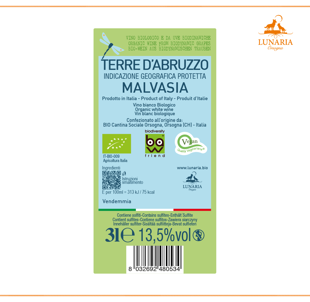 LUNARIA BIB 3l<br> malvasia