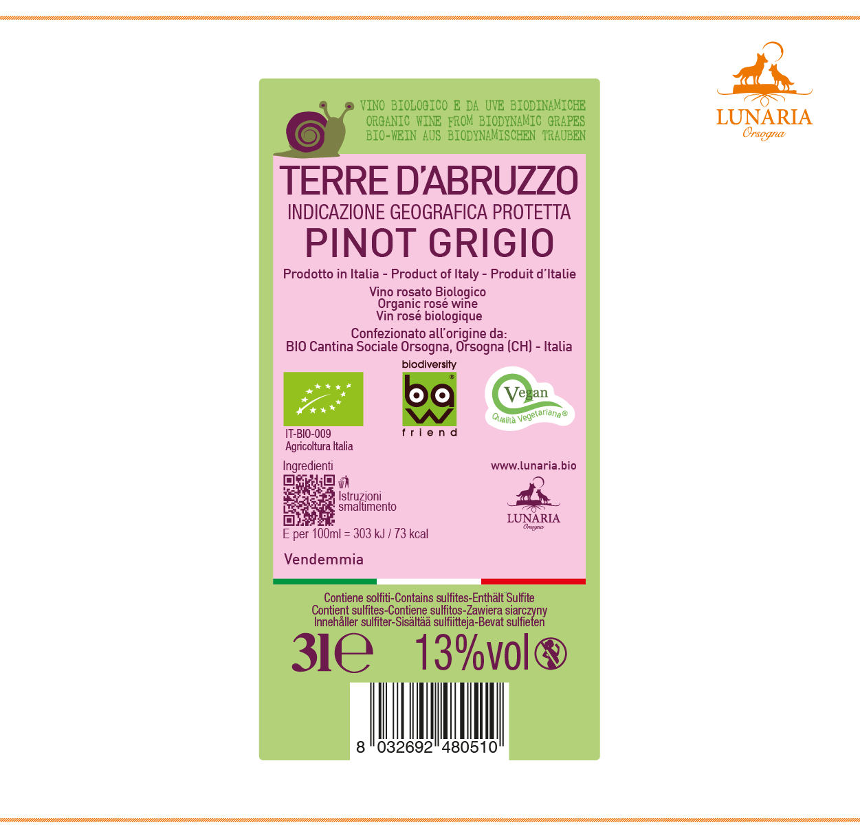 LUNARIA BIB 3l pinot grigio