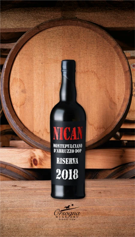 ORSOGNA WINERY <br>NICAN MONTEPULCIANO D’ABRUZZO DOP<br> RISERVA 2018