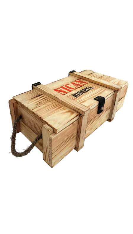 Cofanetto in legno 2 bottiglie per Nican Riserve